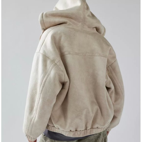 UO Zip-Up Hoodie Jacket Beige - Picture 4 of 4